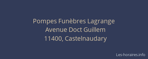 Pompes Funèbres Lagrange