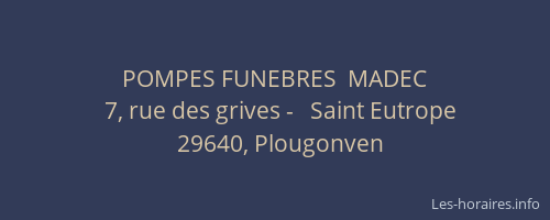 POMPES FUNEBRES  MADEC