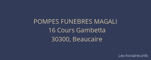 POMPES FUNEBRES MAGALI