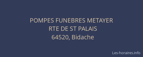 POMPES FUNEBRES METAYER