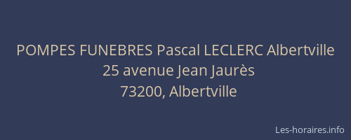POMPES FUNEBRES Pascal LECLERC Albertville
