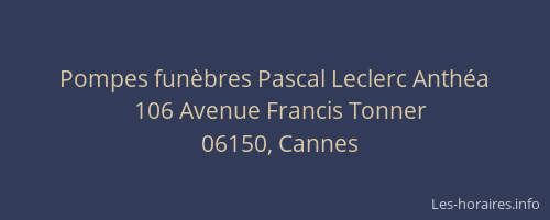 Pompes funèbres Pascal Leclerc Anthéa