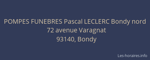 POMPES FUNEBRES Pascal LECLERC Bondy nord