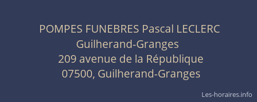 POMPES FUNEBRES Pascal LECLERC Guilherand-Granges