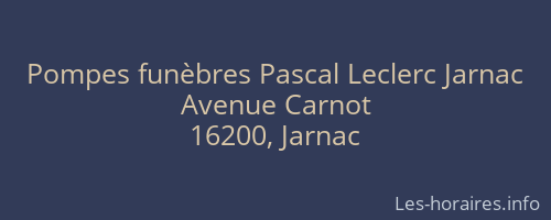 Pompes funèbres Pascal Leclerc Jarnac