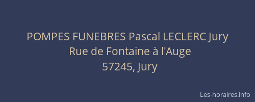 POMPES FUNEBRES Pascal LECLERC Jury