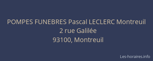 POMPES FUNEBRES Pascal LECLERC Montreuil