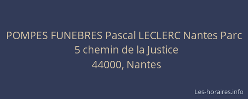 POMPES FUNEBRES Pascal LECLERC Nantes Parc