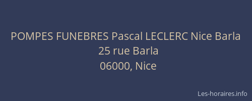 POMPES FUNEBRES Pascal LECLERC Nice Barla