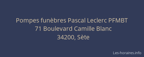 Pompes funèbres Pascal Leclerc PFMBT