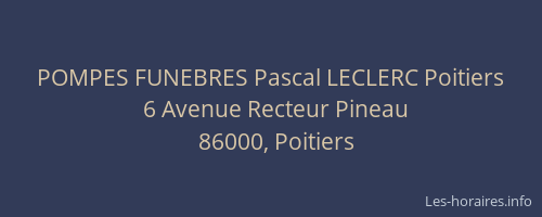 POMPES FUNEBRES Pascal LECLERC Poitiers