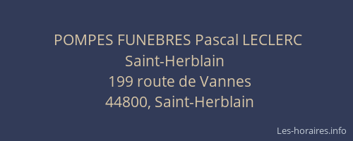 POMPES FUNEBRES Pascal LECLERC Saint-Herblain