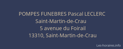 POMPES FUNEBRES Pascal LECLERC Saint-Martin-de-Crau