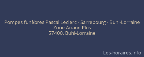 Pompes funèbres Pascal Leclerc - Sarrebourg - Buhl-Lorraine