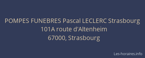 POMPES FUNEBRES Pascal LECLERC Strasbourg