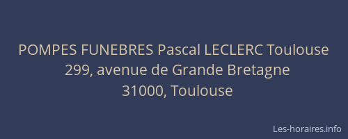 POMPES FUNEBRES Pascal LECLERC Toulouse