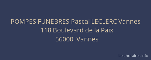 POMPES FUNEBRES Pascal LECLERC Vannes