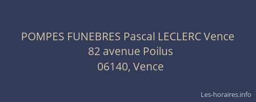POMPES FUNEBRES Pascal LECLERC Vence