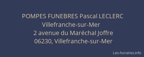 POMPES FUNEBRES Pascal LECLERC Villefranche-sur-Mer