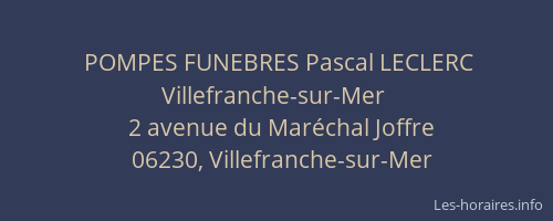 POMPES FUNEBRES Pascal LECLERC Villefranche-sur-Mer