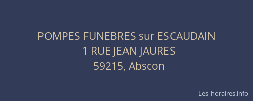 POMPES FUNEBRES sur ESCAUDAIN