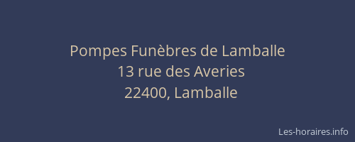 Pompes Fun&egrave;bres de Lamballe