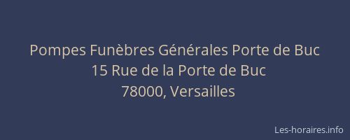 Pompes Funèbres Générales Porte de Buc