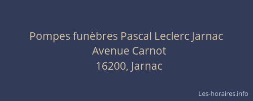 Pompes funèbres Pascal Leclerc Jarnac