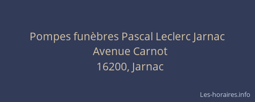 Pompes fun&egrave;bres Pascal Leclerc Jarnac