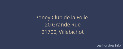 Poney Club de la Folie