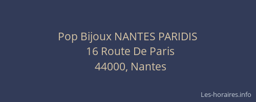 Pop Bijoux NANTES PARIDIS