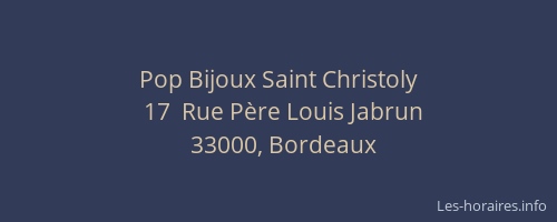 Pop Bijoux Saint Christoly