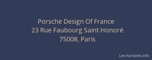 Porsche Design Of France