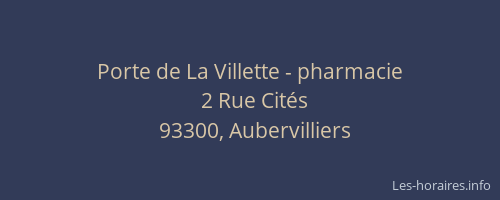 Porte de La Villette - pharmacie