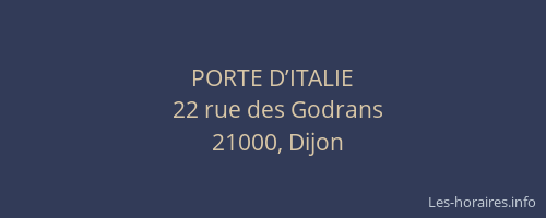 PORTE D’ITALIE