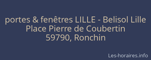 portes & fenêtres LILLE - Belisol Lille