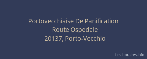 Portovecchiaise De Panification