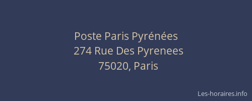 Poste Paris Pyrénées