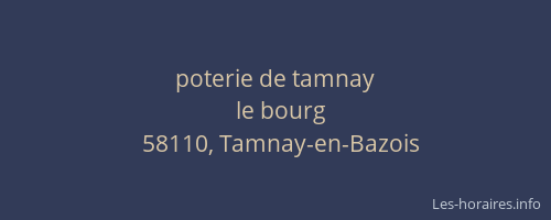 poterie de tamnay