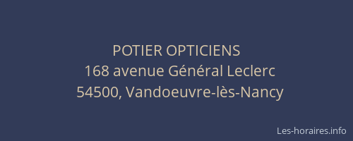 POTIER OPTICIENS