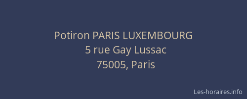 Potiron PARIS LUXEMBOURG