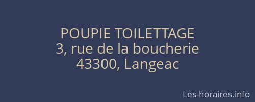POUPIE TOILETTAGE