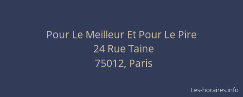 Pour Le Meilleur Et Pour Le Pire