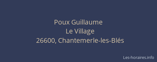 Poux Guillaume