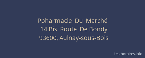 Ppharmacie  Du  Marché