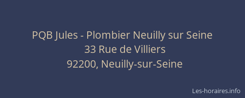 PQB Jules - Plombier Neuilly sur Seine
