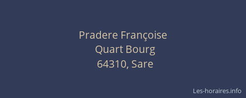 Pradere Fran&ccedil;oise