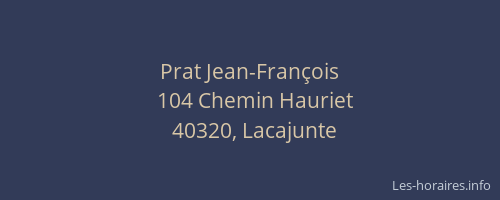 Prat Jean-Fran&ccedil;ois