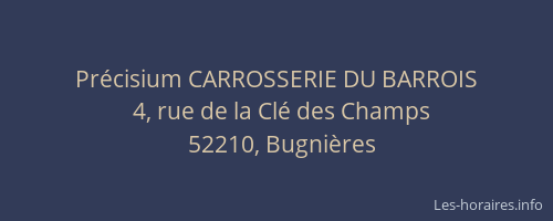 Pr&eacute;cisium CARROSSERIE DU BARROIS