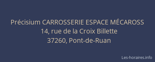 Pr&eacute;cisium CARROSSERIE ESPACE M&Eacute;CAROSS
